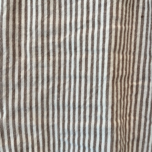 J Jill Linen Pants - Brown/White Stripe - Elastic Waist - Size M - Picture 2 of 4